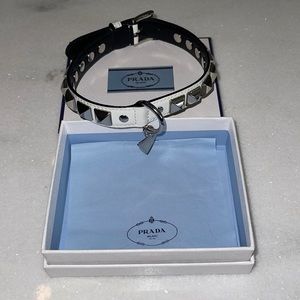 Rare  Authentic Prada dog collar white studded. Brand new